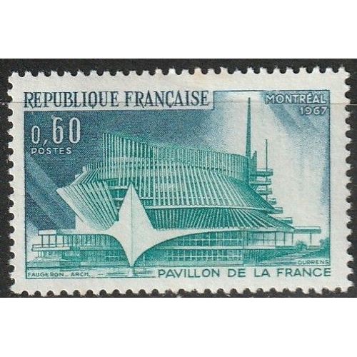 Exposition Internationale De Montréal (Canada), Le Pavillon De La France. Timbre Neuf** 1967 N° 1519