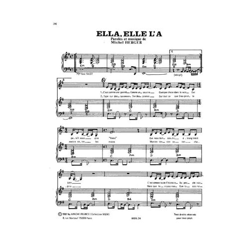 France Gall- Ella Elle L'a- Partition