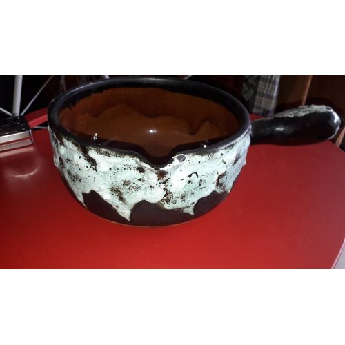 Caquelon A Fondue En Terre Cuite Émaillée