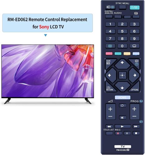 RM-ED062 Télécommande de Rechange pour Sony Bravia LED LCD Smart TV KD-43XE7077 KD-49XE7077 KDL-32R424A KDL-32R430B KDL-32RE405 KDL-40R353C KDL-40R483B KDL-40R485B