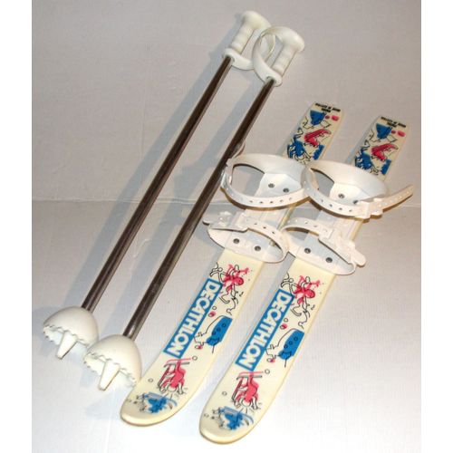 Patinette De Ski Decathlon Paire De Ski Enfants 57 Cm + Batons