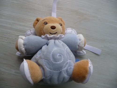 Doudou Ours  Ange Avec Des Ailes Kaloo Peluche Attache Tetine Bleu Blanc