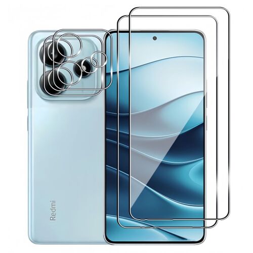 Lot de 2 Verres Trempés pour Xiaomi Redmi NOTE 14 5G (pas pour 4G) + 2 Protection Objectif Caméra en Verre Trempé - HQSELECTION®