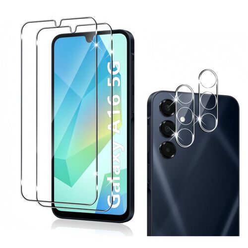 Lot De 2 Verres Trempés Pour Samsung Galaxy A16 4g/5g + 2 Protection Objectif Caméra En Verre Trempé - Hqselection®