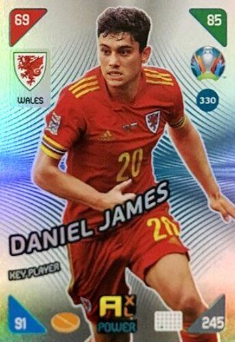 330 Daniel James - Wales - Key Players - Panini Euro 2020 Kick Off Adrenalyn Xl