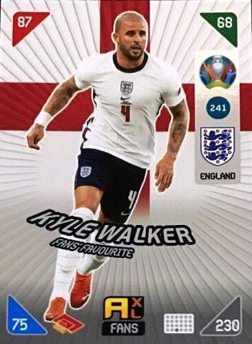 241 Kyle Walker - England - Fans' Favourites - Panini Euro 2020 Kick Off Adrenalyn Xl