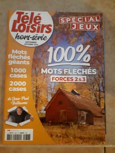 Télé Loisir Hors Série Spécial Jeux Septembre Octobre 2023. 100% Mots Fléchés Forces 2 Et 3
