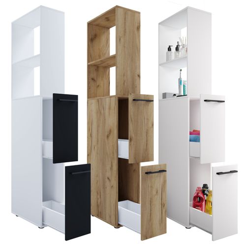 Vcm Meuble De Salle De Bains Armoire En Niche Séparateur De Pièce Armoire De Salle De Bains Hochschrank Tiroir Sadilo Xl