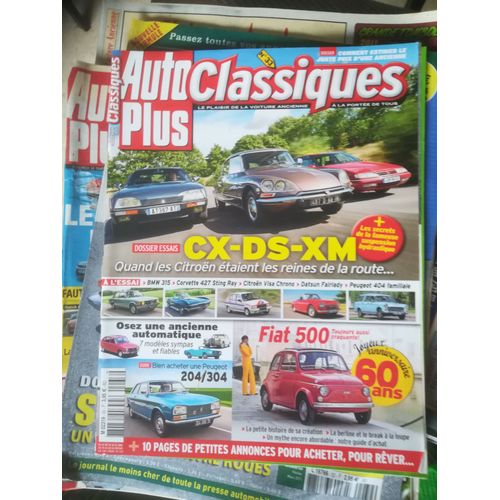 Auto Plus Classiques 33 De 2017 Fiat 500,Citroen Ds23 Ie Pallas,Cx 25 Gti Turbo 2,Xm V6 Multimedia,Renault Rodeo 5,Bmw 315 E21,Visa Chrono,Peugeot 404 Familiale,Datsun 2000 Sport Fairlady,Corvette 427