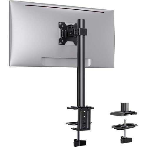 Support Ecran PC pour Moniteurs de 13 à 32 Pouces, Bras Ecran PC Réglable en Hauteur de 42 cm, Vesa 75/100 mm, 8 Kg