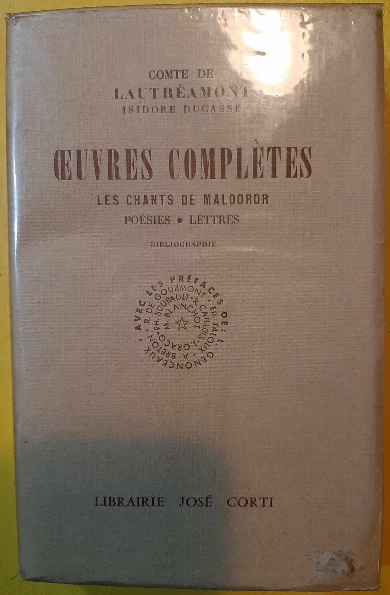 Lautreamont Oeuvres Completes pas cher - Meilleures offres sur le