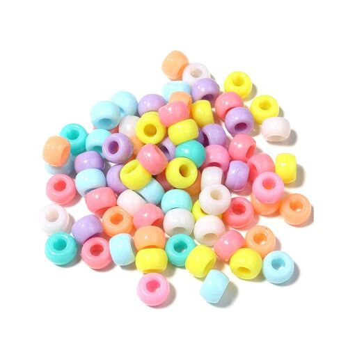 Perles Kandi En Vrac Pour La Fabrication De De Bricolage Bracelets Kandi 6x9mm Environ 1800 Pièces, Couleur