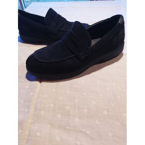 Mocassins En Nubuck Bleu Géox - 43
