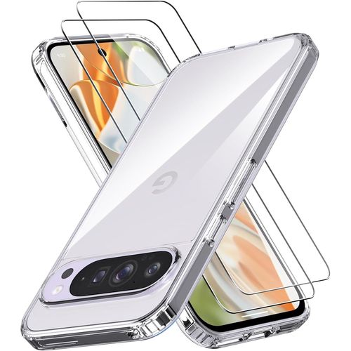 Coque Silicone Transparente + 2 Verres Trempes Pour Google Pixel 9 Pro Little Boutik©
