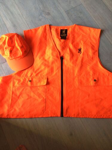 Gilet De Chasse Orange Browning Taille 2xl + Casquette Orange