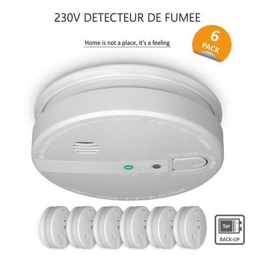 Détecteur de fumée ELRO FS1510 avec aimant - Batterie 10 ans - Norme EN14604 - 6 pièces