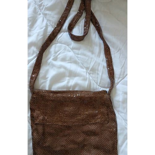 Sublime sac minelli maille métal marron. Neuf . 20/20/3cm
