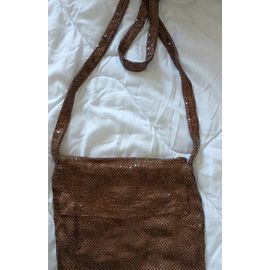sac minelli maille métal marron. . 20/20/3cm