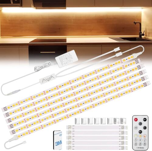 Kalanka-Ruban 180 Leds 2700k Blanc Chaud 3 M, 12v Avec Télécommande Et Prise, Kit D'éclairage À Intensité Variable Sous Armoire Pour Meubles, Escalier, Placard, Cuisine, Étagère