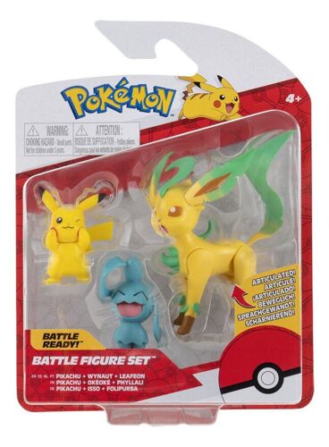 Pokémon Figurine Battle Figure Set - Pikachu, Okéoké Et Phyllali