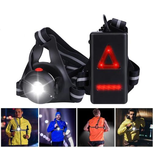 Lampe Course A Pied - Lampe Running Usb Rechargeable 500 Lumens Ipx6 Étanche Lampe Pectorale Running 3 Modes Et 90° Réglable Angle Led Lampe Running Poitrine Pour Jogging, Camping,Noir