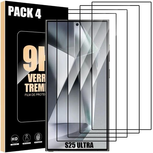 Lot-4 Verre Trempé Intégral pour Samsung Galaxy S25 Ultra, Vitre Protection Anti-Rayures - E.F.Connection