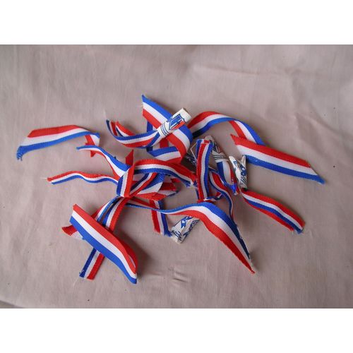 France Lot De 17 Minis Rubans " Le Souvenir Francais " Bleu Blanc Rouge Différentes Tailles 7 Cm/14 Cm Tbe
