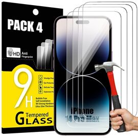 Lot-4 Verre Trempe Pour Iphone 14 Pro Max (6,7'') Protection Ecran Haut Definition