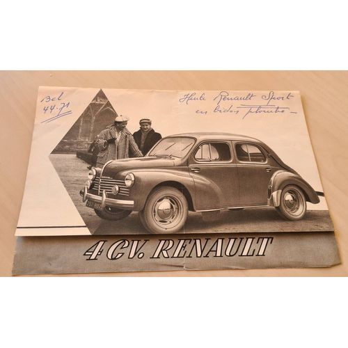 Dépliant Publicitaire Renault 4cv Années 1950