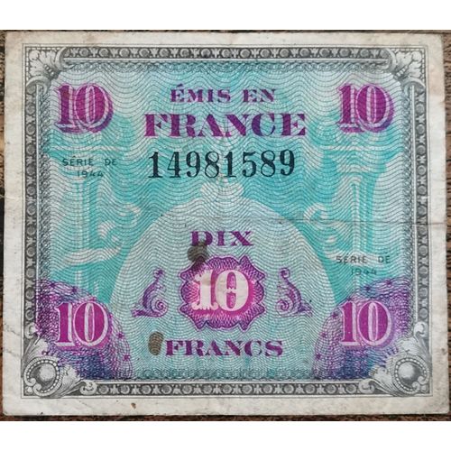 Billet 10 Francs 1944 France Préparer Par Les Usa Pour La Libération 14981589