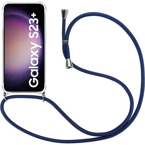 Coque Collier Cordon Pour Samsung Galaxy S23+ / S23 Plus Tpu Renforcé Anti-Rayures Avec Cordon Bleu Marine - E.F.Connection