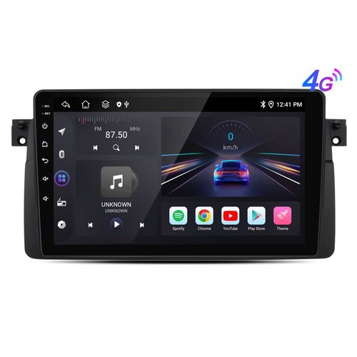 6+128G Android13 Junsun DAB radio 8Core 4GSIM Pour BMW 3 Series E46 1998-2006 GPS 9''Navi BT SWC WIFI 2DIN usb