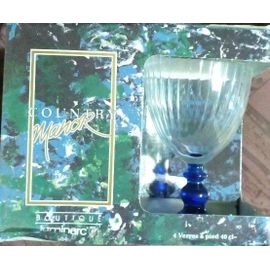 Verre À Eau Vintage À Pied Bleu Luminarc