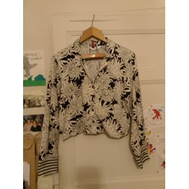 Top Boutonné Blanc /Noir 38 M Primark.