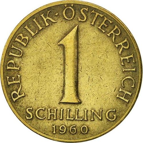 Autriche ( Osterreich) = Pièce De Monnaie De Collection, D'une Valeur Faciale De 1 Schilling. Année = 1960. Métal = Bronze - Aluminium. Diamètre = 22.5 Mm.