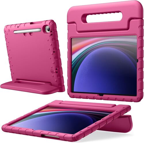 Enfant Coque Pour Samsung Galaxy Tab S9 11 Pouces, Étui Housse De Tablette Légère Antichoc Avec Support Poignée, Soutien Chargement Du S Pen (Prune)