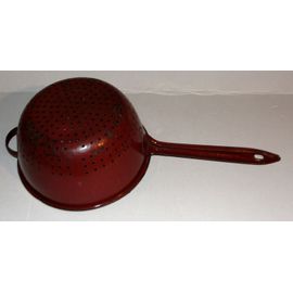 Passoire Ancienne En Métal Émaillée Égouttoir De Cuisine