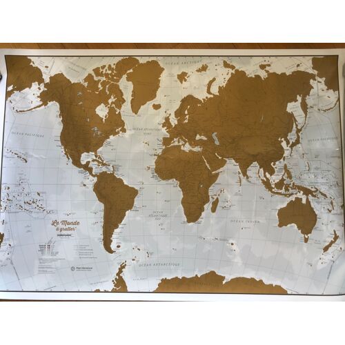 Carte À Gratter - Poster Carte Du Monde À Gratter - Planisphère - Mappemonde - Scratch The World
