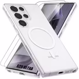 Coque pour Samsung Galaxy S25 Ultra, avec Ronde Magnétique + 2 Verres Trempés Transparents - E.F.Connection
