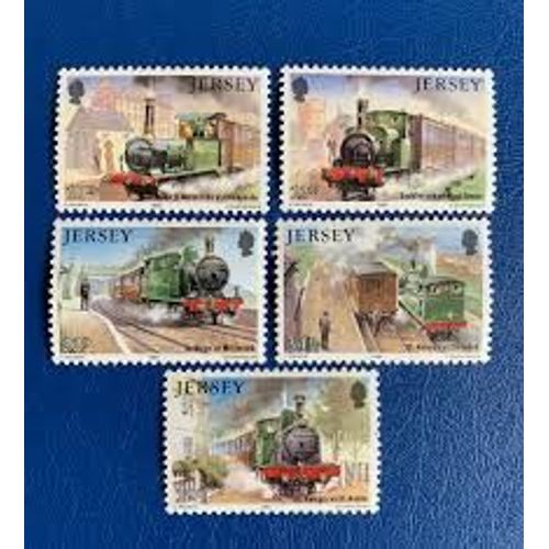 Jersey 1985 Yvert Et Tellier N° 349/53 Trains Railways Locomotives