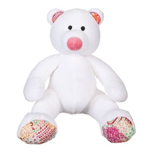 Doudou Peluche Ours Blanc Un Amour De Marese Lili Chantilly Albert Nez Rose Dessous Pieds Patchwork