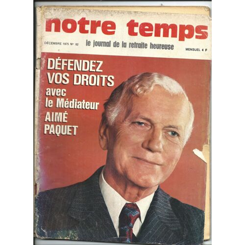 Notre Temps 01/12/1975 Aimé Paquet, Henri Queffelec, Chales Vanel, André Modeste, Genevieve Tabouis, Yves Mourouzi, Jean-Pierre Elkabbach, Maurice Genevoix, Jacqueline Baudrier, Caroline Campriston