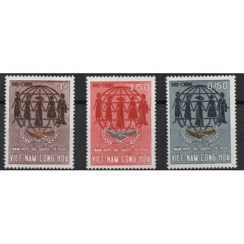 Vietnam Timbres Année De La Coopération Internationale 1965