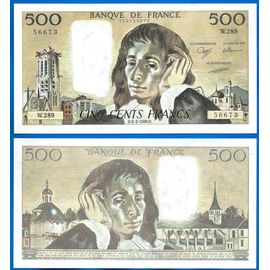 France 500 Francs 1989 Serie W Grand Billet Pascal Franc