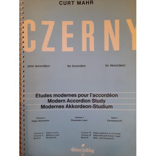 Etudes Modernes Pour L'accordéon . Czerny Volume 1 . Curt Mahr