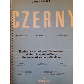 Etudes Modernes Pour L'accordéon . Czerny Volume 1 . Curt Mahr