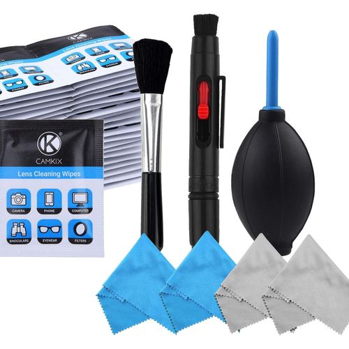 Kit de Nettoyage pour lentilles optiques et appareils Photo Reflex numériques Comprend 1 Stylo de Nettoyage Double,1 Vaporisateur Vide , 1 Pinceau pour Objectif, 1 souffleur de poussière