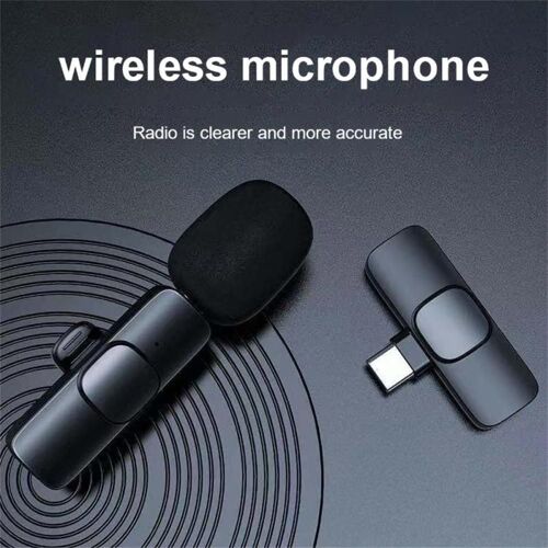 Microphone Lavalier sans fil avec réduction du bruit, Radio en temps réel, Mini micro de Type c, Compatible avec les téléphones Android, enregistreur Audio, 48khz