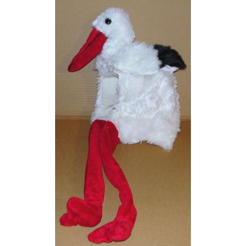 Peluche Cigogne Euro Souvenirs D'alsace Capuche Bonnet De Ski