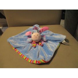 Doudou Plat Âne Bourriquet Bleu Avec Écharpe Multicolore Disney Nicotoy Simba Toys Benelux